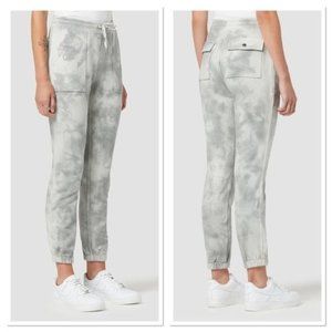 HUDSON JEANS Monument French Terry Utility Jogger Sweatpants Ice Dye Grey L NWT